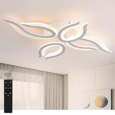 Immagine di Sky angle Plafoniera LED con Telecomando, Luci a Soffitto Dimmerabili 30W, Lampada Sospensione Piatta per Soggiorno, Camera da Letto, Bagno, Cucina