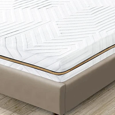 Immagine di BedStory coprimaterasso in memory foam, 7,5 cm, 4 fusione (gel+bambù+tè verde+rame), con rivestimento lavabile, comodo topper per materassi letto, divano letto