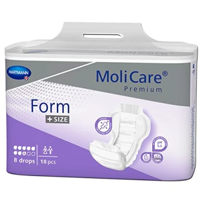 Immagine di MoliCare Premium Form Plus Size 18 cuscinetti per incontinenza, 8 gocce