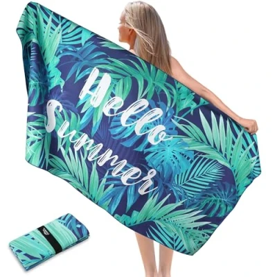 Immagine di Telo Mare Microfibradi 90x180 cm, Asciugamani Microfibra e Resistente Alla Sabbia, Palestra Leggero ad Asciugatura Rapida Adattoper Spiaggia, Palestra, Viaggi, Sauna