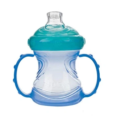 Immagine di Nuby ID9895BLUE Tazza per imparare a bere No Spill 4 in 1, colore: Blu
