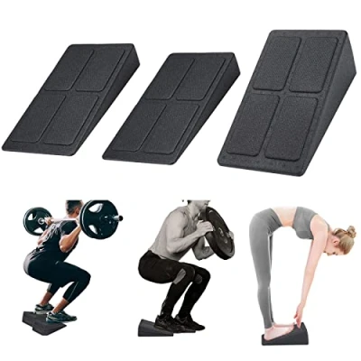 Immagine di squat Wedge Block regolabile antiscivolo Rampa inclinata per polpacci, resistente 3 pezzi, in schiuma, caviglia, ginocchio, gamba, estensore, piattaforma tallone, e