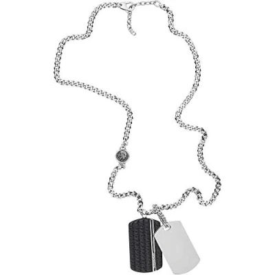 Immagine di Diesel Double DOG TAG Collana silvercoloured, Uomo, Taglia: One Size, Silver coloured