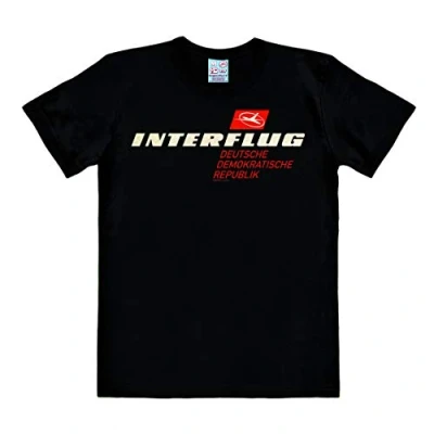 Immagine di Logoshirt Compagnia Aerea Interflug DDR T Shirt Uomo Nero Design Originale Concesso su Licenza, Taglia M