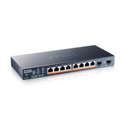 Immagine di Zyxel 8 porte Multi Gig 2.5G Cloud/Smart Managed Switch PoE++ @130W con x PoE++(60W) 2 10G SFP+ montaggio da tavolo o a parete [XMG1915 10EP].