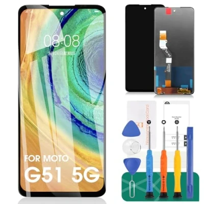 Immagine di per Motorola Moto G51 5G Display LCD Sostituzione dello Schermo XT2171 2 Touch Digitizer Kit di Riparazione (Nero, Senza Cornice)