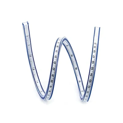Immagine di QWORK Righello Curvilinee Flessibile per Squadre Disegno Tecnico Sarti, 60cm