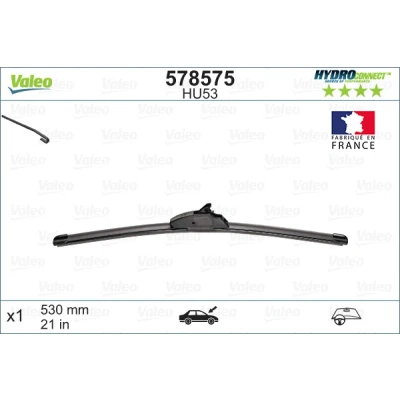 Immagine di Spazzola tergi Valeo Hydroconnect 578575 530mm anteriore Senza telaio Fissaggio a gancio SUZUKI: Ignis III, SWIFT 3, HONDA: CR V 2