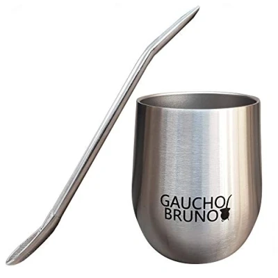 Immagine di Gaucho Bruno Fare clic per aprire la vista espansa Starter kit Yerba Mate con coppa in acciaio inossidabile termico e bombilla Facile da pulire Alta qualità