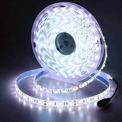 Immagine di JOYLIT 12V Striscia LED Bianco Freddo 5M IP65 Impermeabile 6000 6500K, 300LEDs SMD 5050 Luce Nastro Luminoso Strip per Armadietti, Scaffali, Scale, Bagni