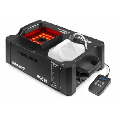 Immagine di BeamZ BLAZE1200 Macchina per fumo a LED con effetto luminoso, 1200 Watt, orizzontale e verticale, Fog Machine telecomando, discoteca, DJ eventi