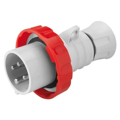 Immagine di GEWISS GW60030H Spina Mobile Diritta Hp, IP66/IP67/IP68/IP69, 3P+T 16A 380 415V 50/60Hz, Rosso, 6H, Cablaggio a Vite