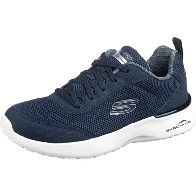 Immagine di Skechers Skech air Dynamight Fast Brake, Scarpe da ginnastica basse Donna, Blu Navy Mesh White Trim, 39.5 EU
