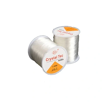 Immagine di 2 Pezzi Cordoncino Elastico per Bracciale Trasparente Chiaro Fili Perline Cordino La Creazione di Gioielli con Braccialetto Fai da te