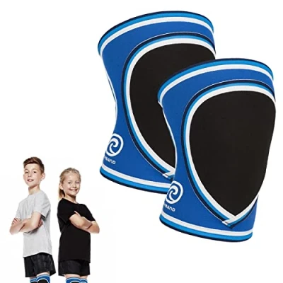 Immagine di Rehband ginocchiere per bambini 1 paio di in neoprene da 3 mm pallamano e pallavolo, protezione del ginocchio stabilizzazione ginocchio, Colore:Blu, Misura:L