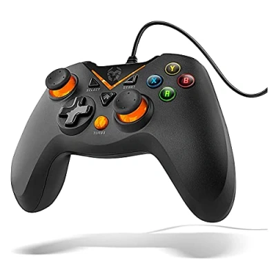 Immagine di KROM Game Controller KEY NXKROMKEY cablato e, X input è Direct input, Joystick e trigger analogici, turbo, compatibile con PC, Play station 3 android 4,2, nero