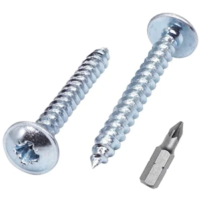 Immagine di SKIR&#039;CO (250 pezzi) Acciaio zincato 3,0 x 30 mm viti per legno argento, in metallo, testa wafer, Pozidriv, autofilettanti