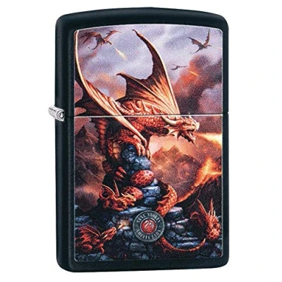 Immagine di Accendino Zippo® Anne Stokes 49097, Antivento Ricaricabile Zippo, Realizzato in Metallo con Caratteristico &quot;click&quot; Color Nero Opaco, Made USA, Ottima Idea Regalo