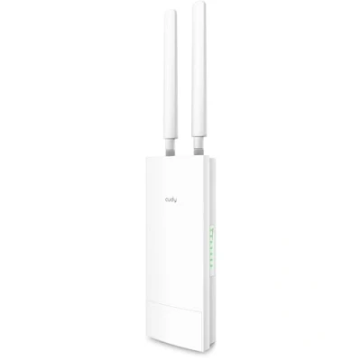 Immagine di Cudy Modem Router 4G LTE Cat 4 da esterno sbloccato con slot per scheda SIM, WiFi N300, IP65, antenne cellulari rimovibili, adattatore PoE passivo, montaggio su palo o a parete, VPN, LT400 Outdoor