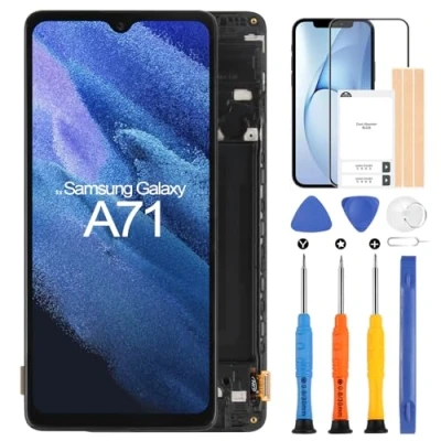 Immagine di Schermo LCD per Samsung Galaxy A71 A715 2020 SM A715F A715F/DS 6,7&quot; Display Digitizer Vetro Touch Assembly con Strumenti, Senza Funzione di Impronta Digitale (Incell,Nero Cornice)