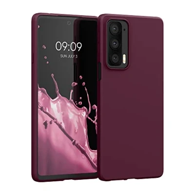 Immagine di kwmobile Custodia Compatibile con Motorola Edge 20 Cover Back Case per Smartphone in Silicone TPU Protezione Gommata viola bordeaux