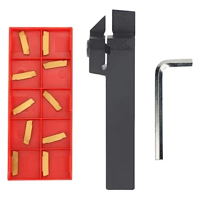 Immagine di utensile da tornio per tornio, pratico supporto CNC 100 mm + 10 pezzi inserti MGMN200 G chiave MGEHR1616 2