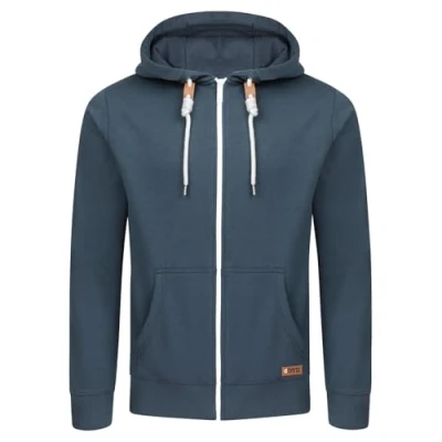 Immagine di riverso Felpa da Uomo con Cappuccio RIVThilo, e Chiusura Lampo, Tinta Unita, in Cotone, Grigio, Marrone, Verde, Rosso, Blu, Nero Blu Navy (19400) XXL