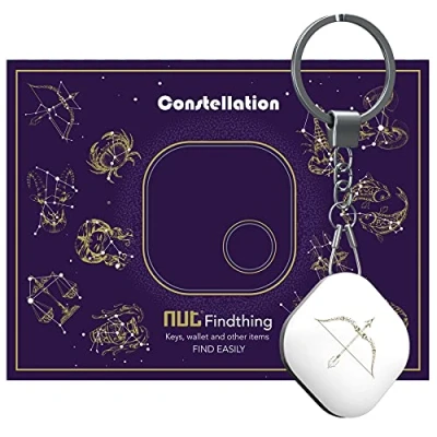 Immagine di Nutale 1PCS Localizzatore Trova Oggetti Smarriti e Chiavi con App per regali Costellazione Cani, Bambini, Gatti, Bagagli, Portafogli, Batteria Sostituibile Impermeabile (Sagittario)