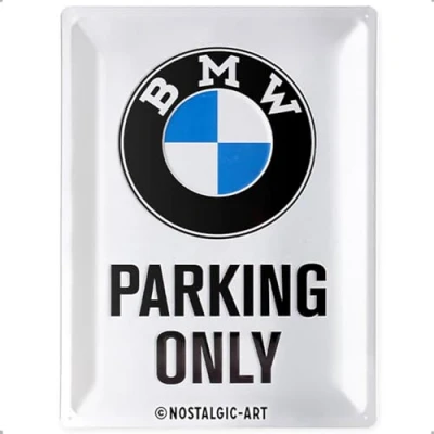 Immagine di Nostalgic Art Targa BMW Parking Only Idea Regalo per Amanti di Accessori Auto, in Metallo, Design Vintage, 30 x 40 cm