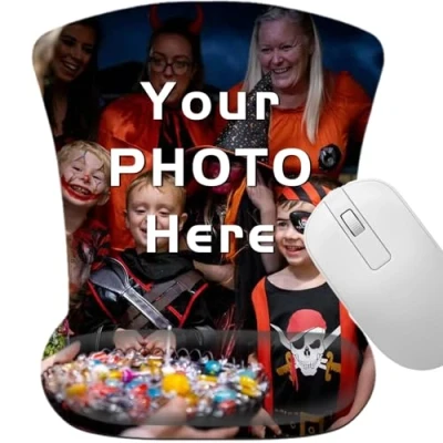 Immagine di tappetino per mouse personalizzato con supporto il polso, ergonomico base in gomma antiscivolo, computer, ufficio, laptop (8)