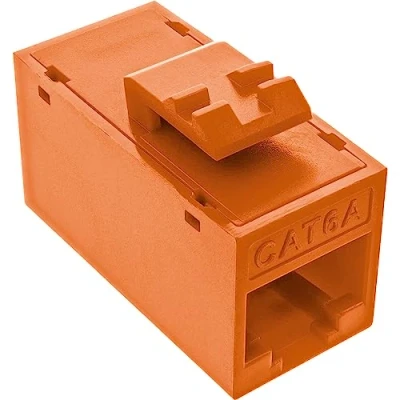 Immagine di InLine® Keystone Confezione da 8 prese RJ45, non schermate, Cat.6A, arancione