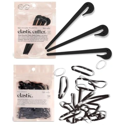 Immagine di Kitsch 3 strumenti per tagliare elastici capelli neri e 100 piccoli capelli, taglia strumento