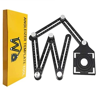 Immagine di Foratura localizzatore, Angleizer template Tool aluminum alloy Jig foro bit carpenteria drill guide localizzatore regolabile perforazione strumento per falegnami, hobbisti, costruttori
