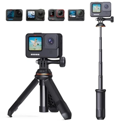 Immagine di K&amp;F Concept Treppiede per Selfie, Bastone Treppiedi Mini con Palo Telescopico 33cm, Selfie Stick Portatile, Compatibile DJI Osmo Action, Insta 360, Disponibile Streaming live e Vlog