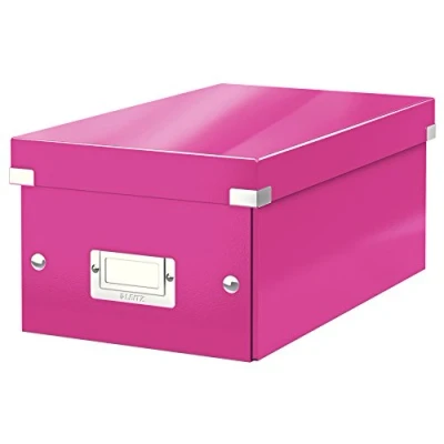 Immagine di Leitz Click &amp; Store WOW Scatola Archivio DVD, per e Organizzazione di Adatta a Casa Ufficio, Rosa, 60420023