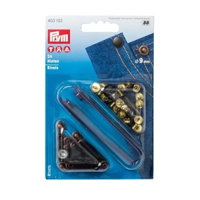 Immagine di Prym Rivetti in Ottone, Metal, Rame Anticato, 9 mm