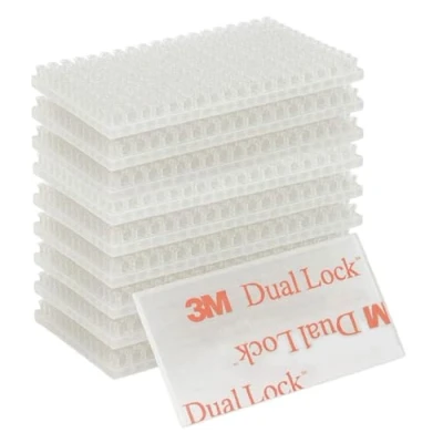 Immagine di Dpm tapes Dual Lock SJ3560, 10 rettangolo adesivi fissaggio Auto, Dashcam, Go Pro, Supporto Pagamento Pedaggio, dimensioni 25 mm x 50 mm, chiusura a pressione, Trasparente, prodotto altamente adesivo
