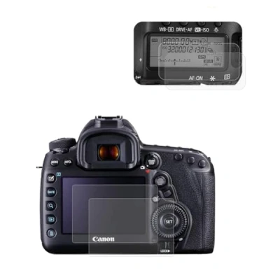 Immagine di kinokoo Pellicola in vetro temperato per Canon EOS 5D Mark IV Clear Screen 5D4 con protezione dello schermo superiore (2 pezzi)