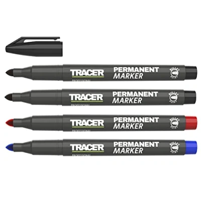 Immagine di Tracer Fine Point Kit di marcatura permanente (1 2 mm Bullet per uso generico con inchiostro ad asciugatura rapida) rosso, blu, x nero