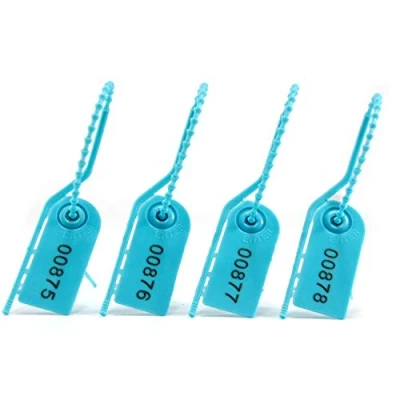 Immagine di 100 x fascette di sicurezza numerate anti manomissione, 210 mm, colore: blu