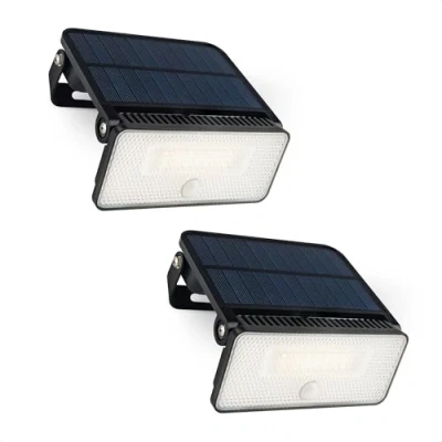 Immagine di Brendz Lampada solare per esterni con rilevatore di movimento, 1000 lumen, IP54, impermeabile, 3 modalità luce, 2 pezzi, faretto LED sensore movimento esterno, Paso