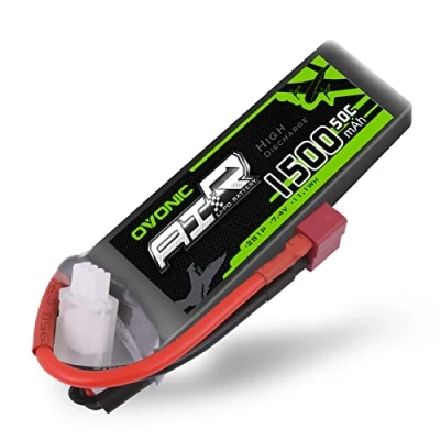 Immagine di OVONIC Batteria Lipo 2s 7.4V 50C 1500mAh con connettore Deans T per RC Aereo Elicottero Auto Camion Truggy Hobby FAI DA TE