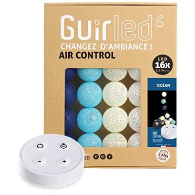 Immagine di Ghirlanda luminoso a LED per batuffoli di cotone USB Telecomando wireless Luce notturna bambini 2h Adattatore alimentazione doppio 2A incluso 4 intensità 16 sfere 3,2 m Oceano