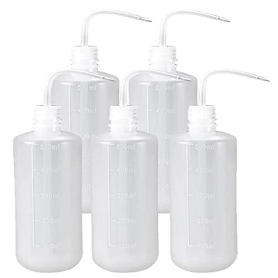 Immagine di Flacone di plastica per lavaggio sicurezza, da 500 ml, con etichette a bocca stretta e squame, bottiglia piante fiori grasse 5 confezioni