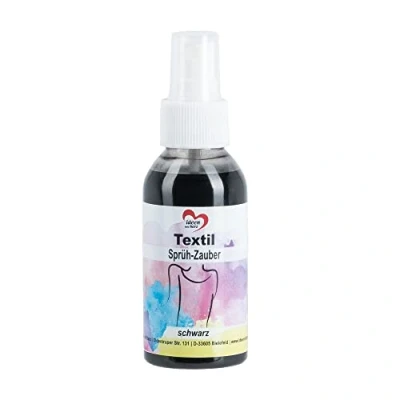 Immagine di Ideen mit Herz Pittura spray per tessuti, 100 ml, nero, colori altamente pigmentati con la massima brillantezza tessuti chiari, a base d&#039;acqua