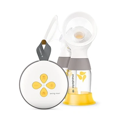 Immagine di Tiralatte elettrico doppio pompaggio Medela Swing Maxi Più latte in meno tempo, porta di ricarica USB con tettarelle PersonalFit Flex e tecnologia 2 Phases Expression