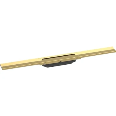 Immagine di hansgrohe RainDrain Flex set di canalina doccia accorciabile, canale drenaggio 700 mm, scarico a pavimento della doccia, oro lucido