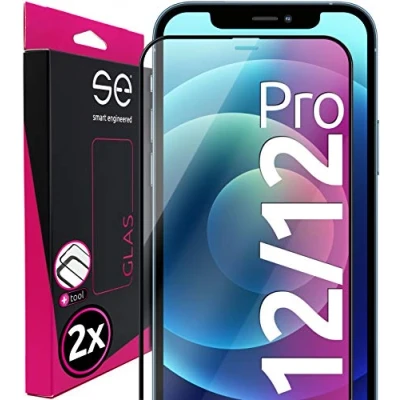 Immagine di smart engineered 3D Vetro Temperato 9H per Apple iPhone 12/12 PRO [2 Pezzi Protettivo 9H, Applicatore Installazione, Copertura Completa