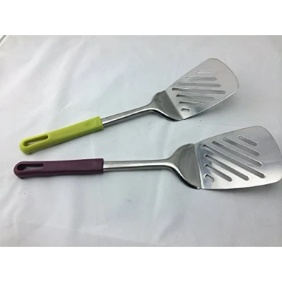 Immagine di Fackelmann 24395 Paletta scanalata Nera in Acciaio Inox/PP, Inossidabile, Nero/Argento