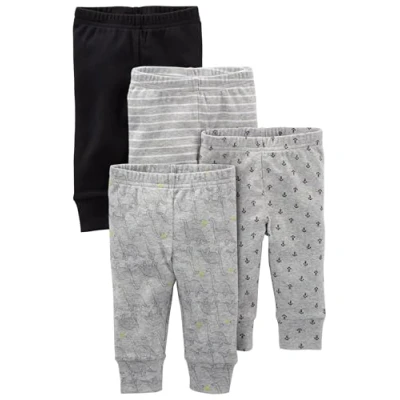 Immagine di Simple Joys by Carter&#039;s 4 Pack Neutral Pant Infant And Toddler Pants, Bianco/Grigio/Nero Banane, 3 6 Mesi (Pacco da 4) Unisex Baby